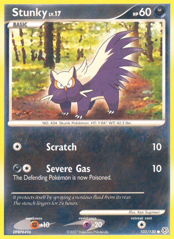Stunky 102/130 Pokemon card