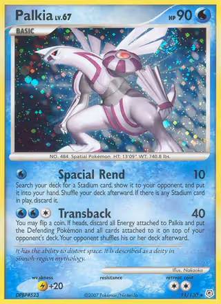 Palkia 11/130 Pokemon card