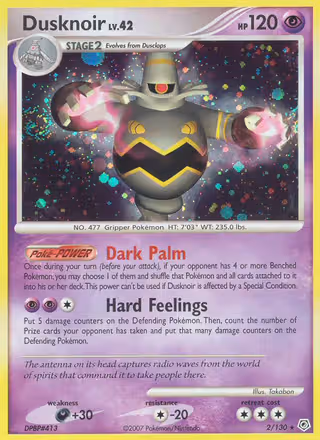 Dusknoir 2/130 Pokemon card