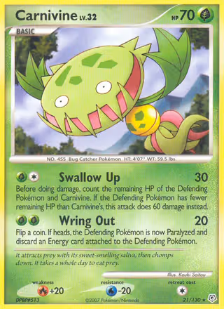 Carnivine 21/130 Pokemon card