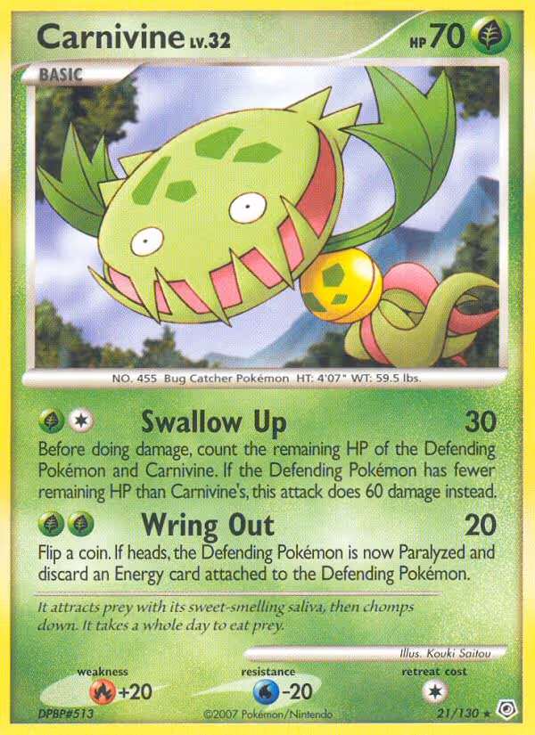 Carnivine 21/130 Pokemon card