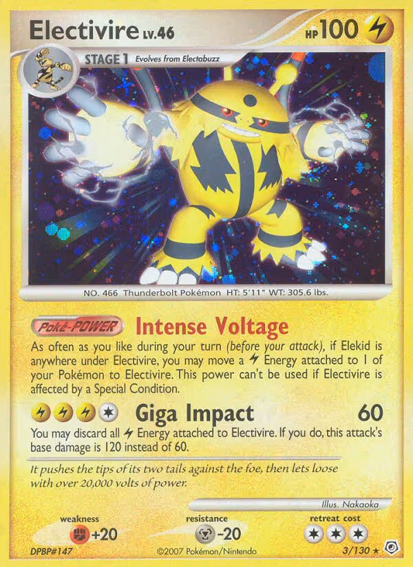 Electivire 3/130 Pokemon card