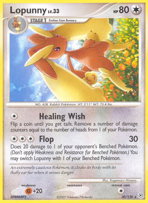 Lopunny 30/130 Pokemon card