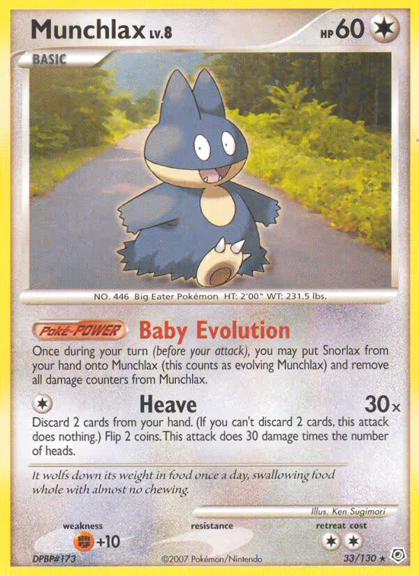 Munchlax 33/130 Pokemon card