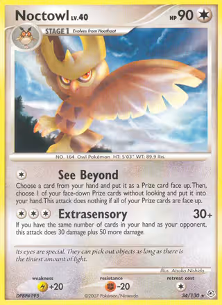 Noctowl 34/130 Pokemon card