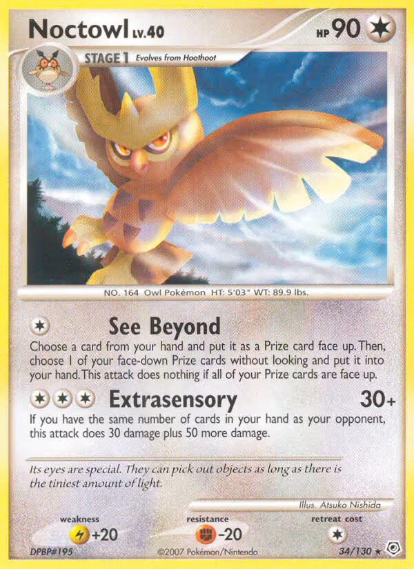 Noctowl 34/130 Pokemon card