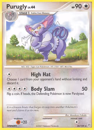 Purugly 36/130 Pokemon card