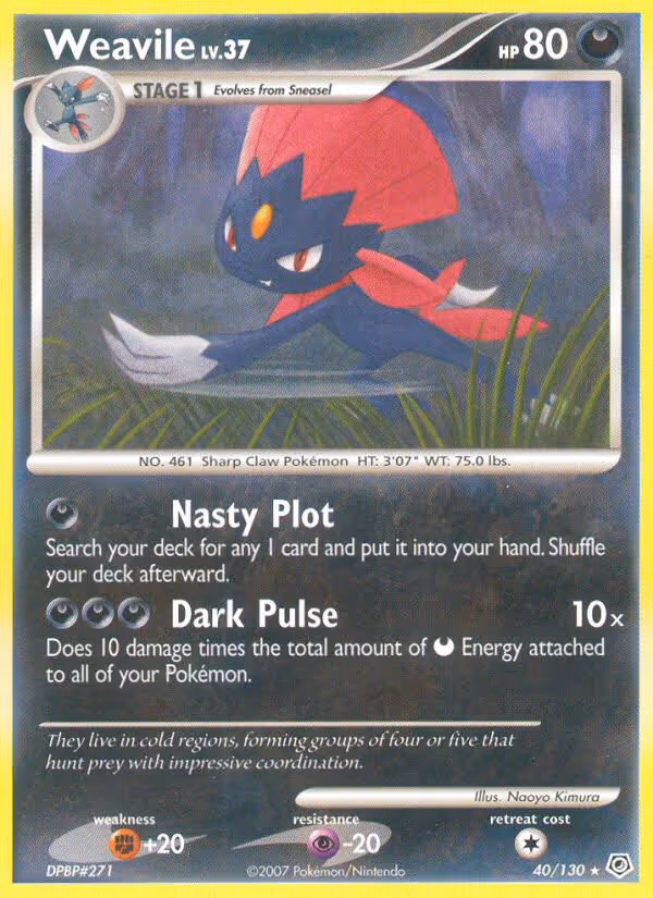 Weavile 40/130 Pokemon card