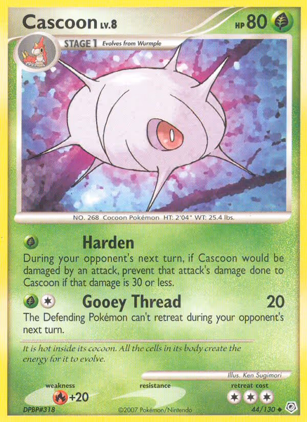 Cascoon 44/130 Pokemon card