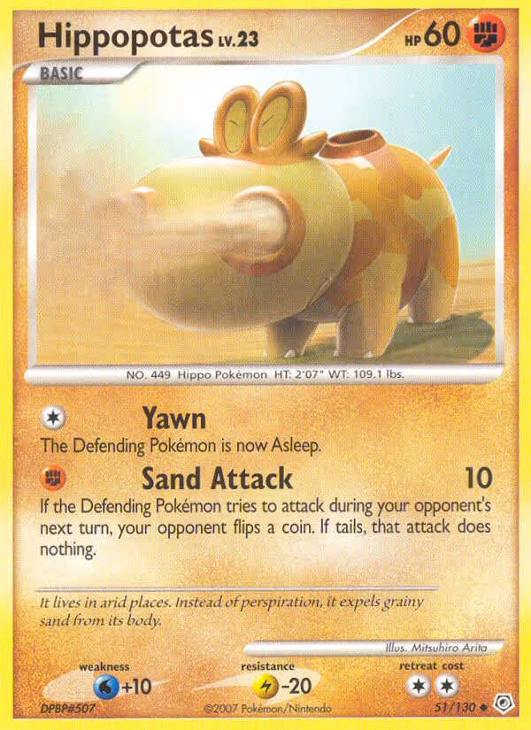 Hippopotas 51/130 Pokemon card