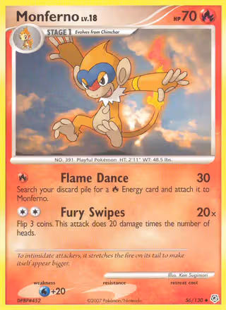 Monferno 56/130 Pokemon card