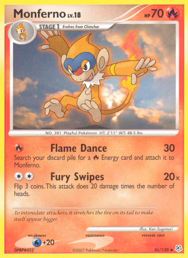 Monferno 56/130 Pokemon card