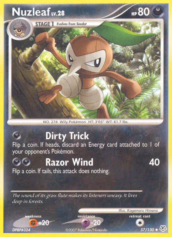 Nuzleaf 57/130 Pokemon card