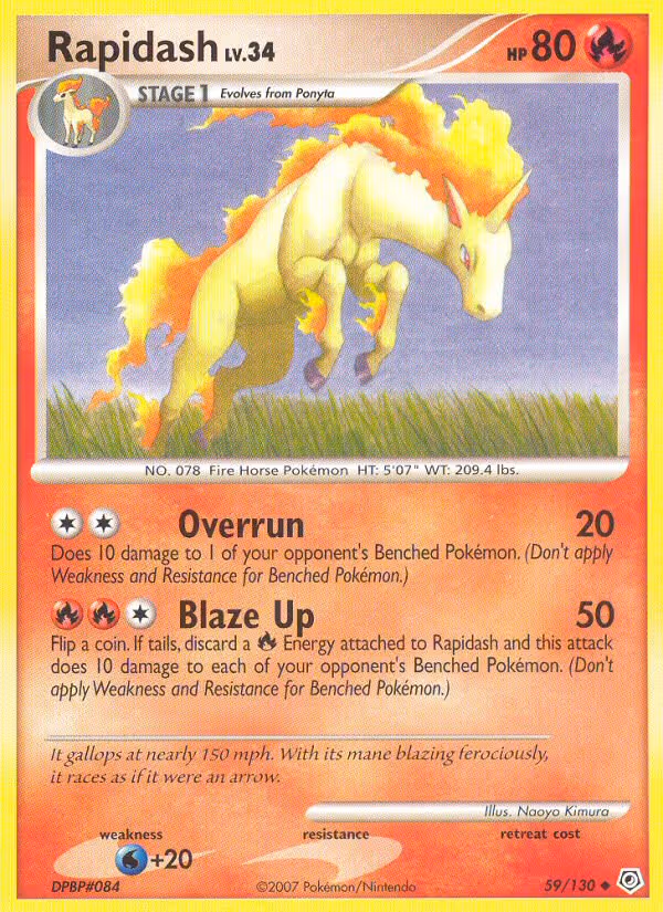 Rapidash 59/130 Pokemon card