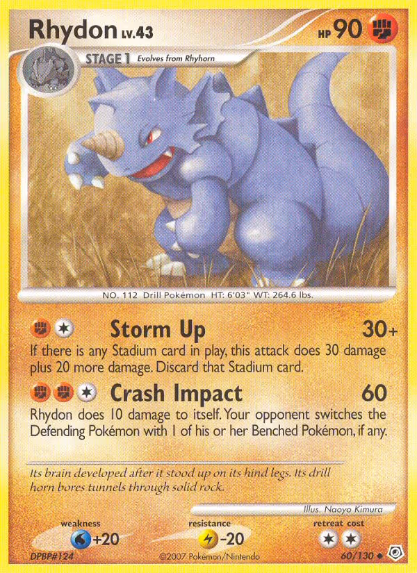 Rhydon 60/130 Pokemon card