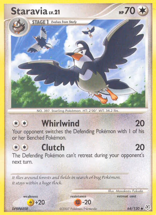 Staravia 64/130 Pokemon card