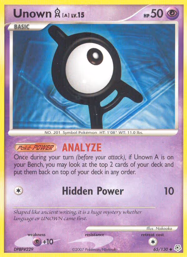 Unown A 65/130 Pokemon card
