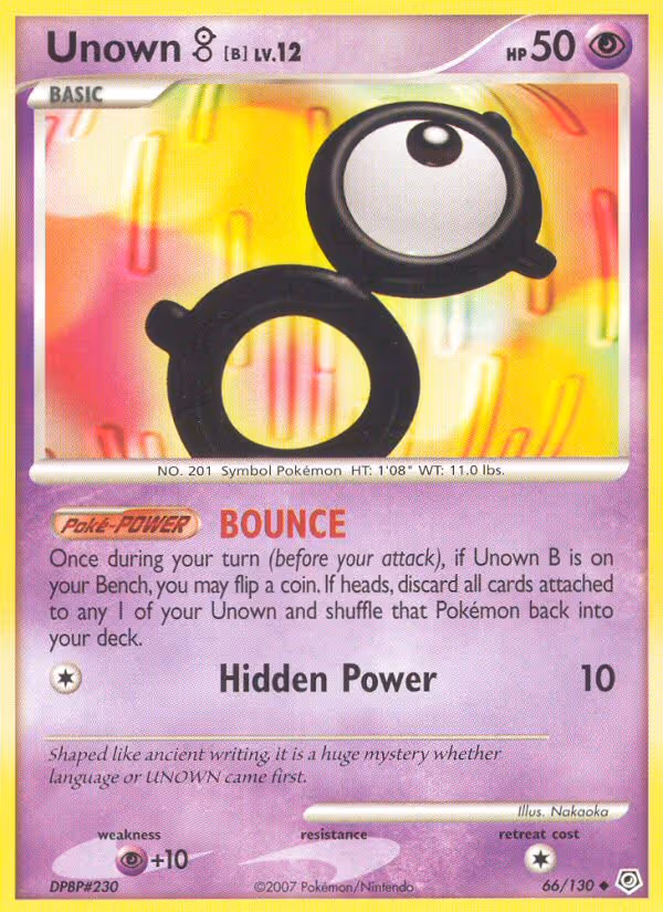 Unown B 66/130 Pokemon card