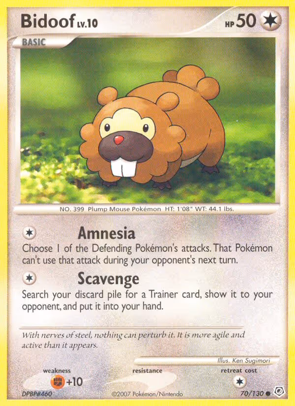 Bidoof 70/130 Pokemon card