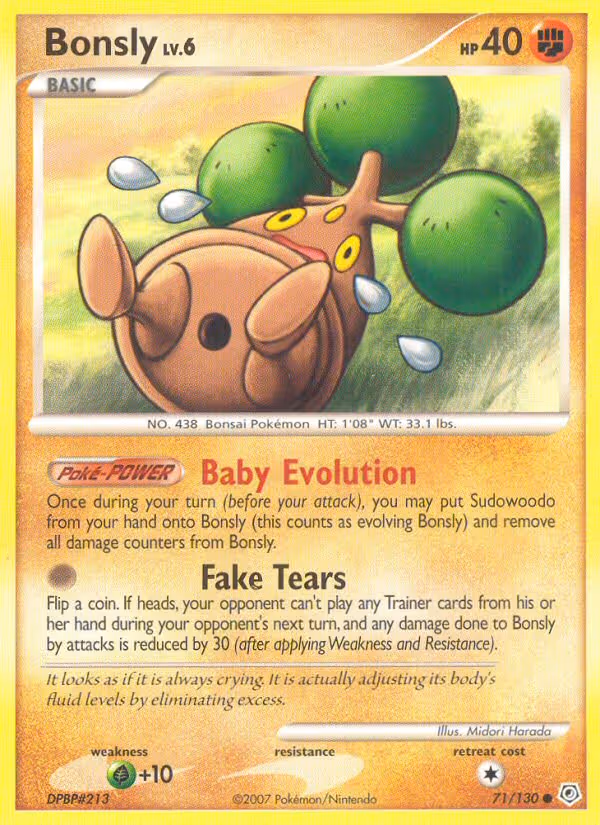 Bonsly 71/130 Pokemon card