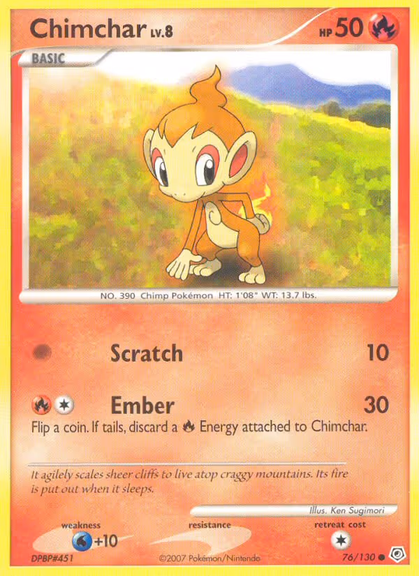 Chimchar 76/130 Pokemon card