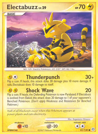 Electabuzz 81/130 Pokemon card