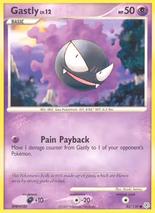 Gastly 82/130 Pokemon card