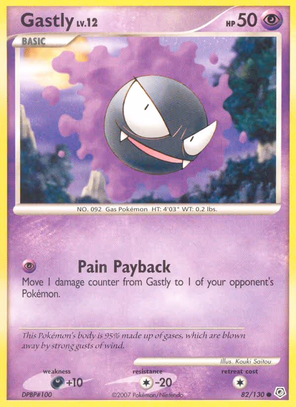 Gastly 82/130 Pokemon card