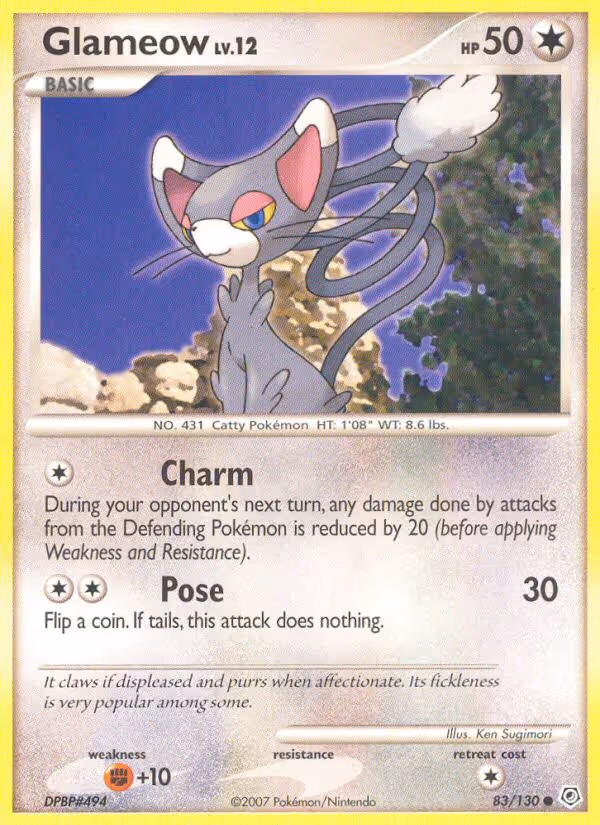 Glameow 83/130 Pokemon card