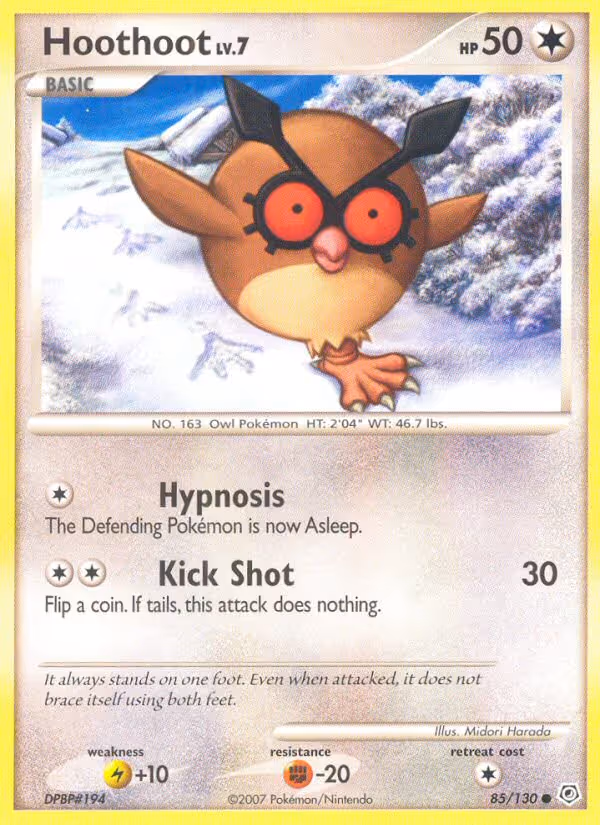 Hoothoot 85/130 Pokemon card