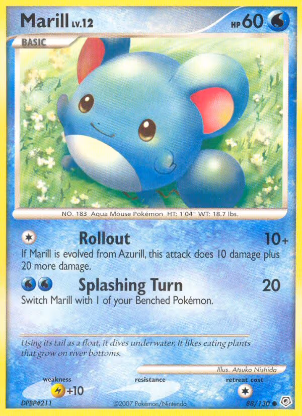 Marill 88/130 Pokemon card
