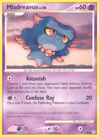 Misdreavus 91/130 Pokemon card