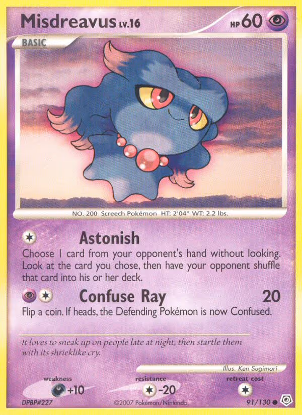 Misdreavus 91/130 Pokemon card