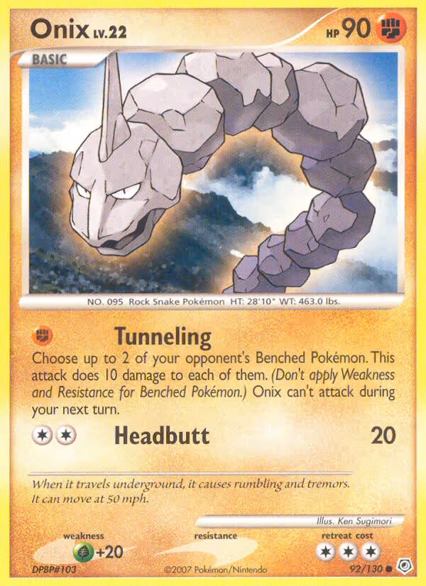 Onix 92/130 Pokemon card