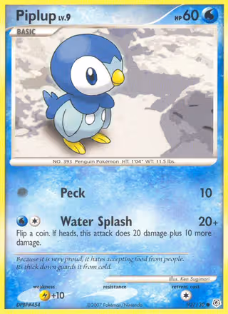 Piplup 93/130 Pokemon card