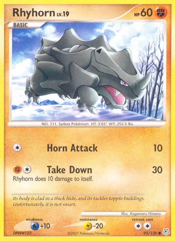 Rhyhorn 95/130 Pokemon card