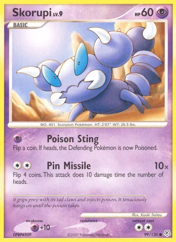 Skorupi 99/130 Pokemon card