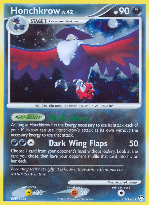 Honchkrow 10/123 Pokemon card