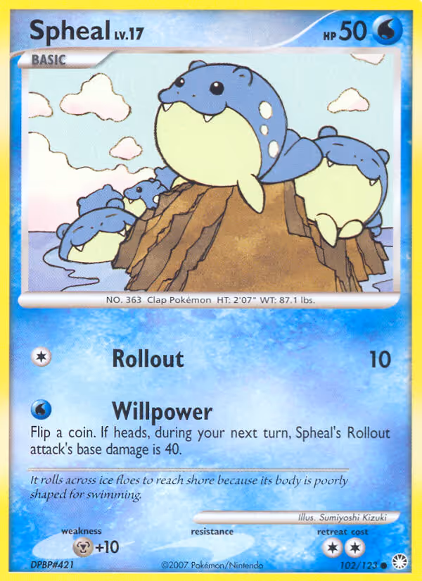 Spheal 102/123 Pokemon card