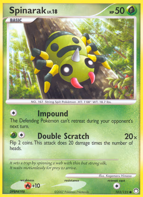 Spinarak 103/123 Pokemon card