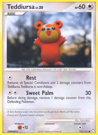 Teddiursa 105/123 Pokemon card