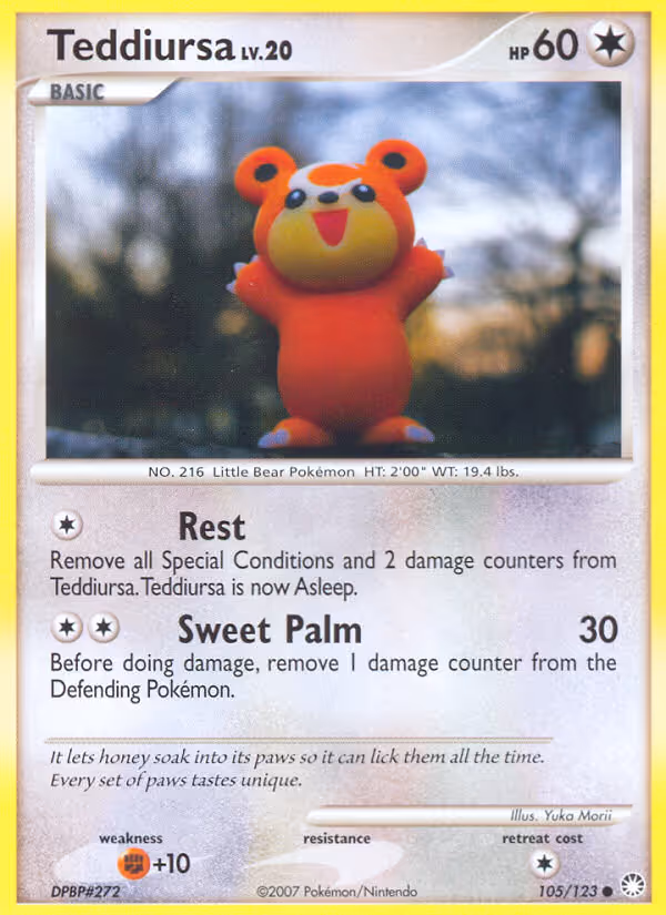 Teddiursa 105/123 Pokemon card