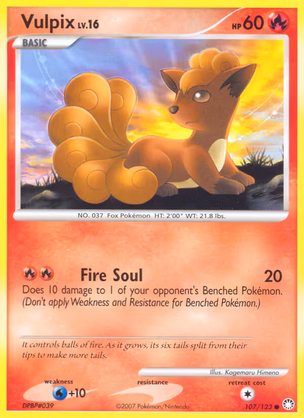Vulpix 107/123 Pokemon card