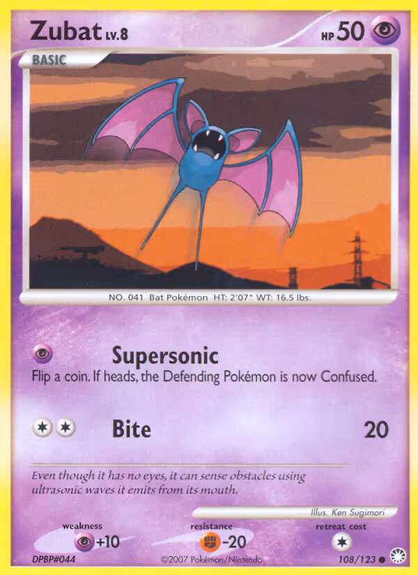 Zubat 108/123 Pokemon card