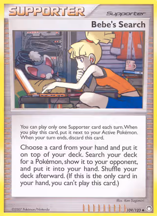 Bebe's Search 109/123 Pokemon card