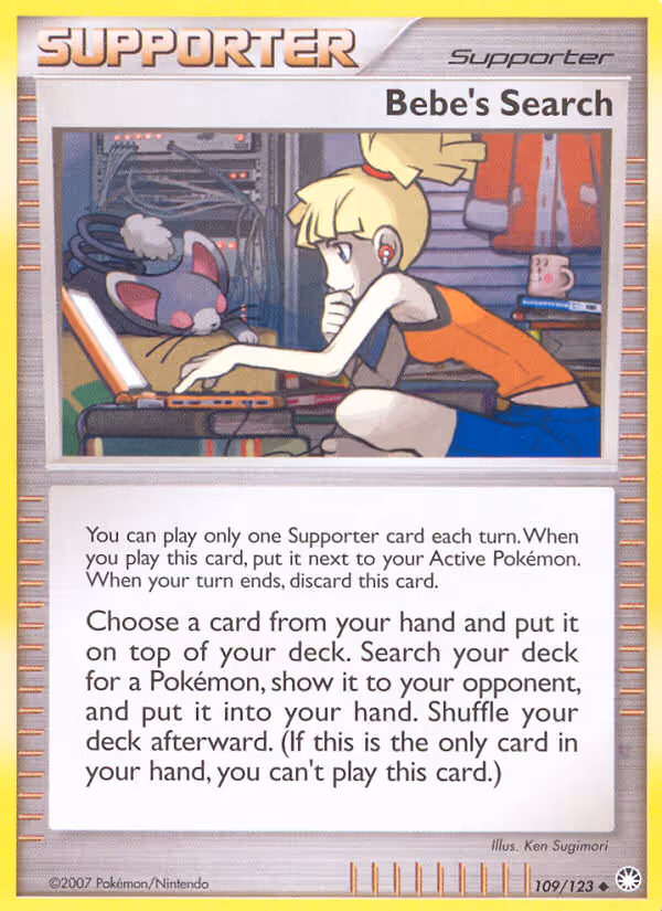 Bebe's Search 109/123 Pokemon card