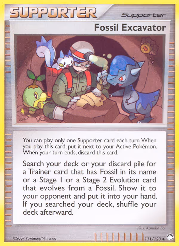 Fossil Excavator 111/123 Pokemon card