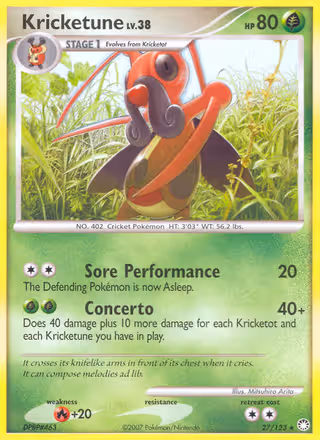 Kricketune 27/123 Pokemon card