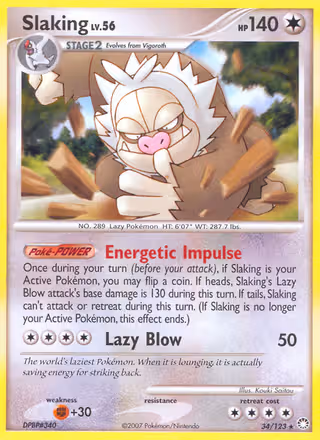 Slaking 34/123 Pokemon card
