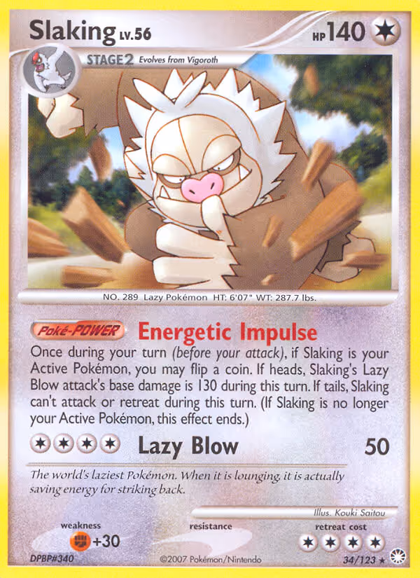 Slaking 34/123 Pokemon card